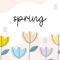 Welcome spring greeting card background vector