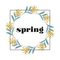 Spring greeting card in frame illustration vector