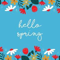 Welcome hello spring greeting card illustration vector