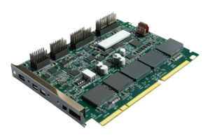 Retro computer graphics card on isolated png