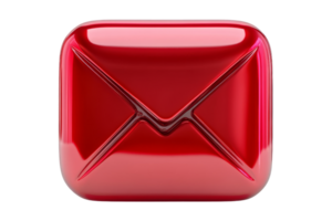 Shiny red email icon graphic design png