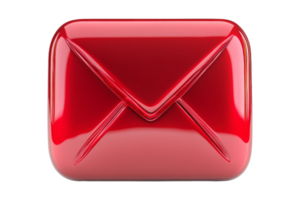 Shiny red email icon design graphic isolated view png