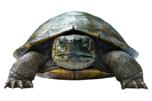 Turtle walking on shore nature scene close-up view png