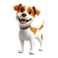 Joyful 3d dog character animation studio png