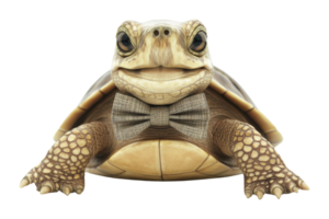 Turtle in bowtie studio animal portrait fun close-up png