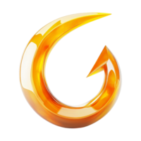 Dynamic golden symbol digital art abstract design png