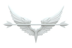 Symbolic winged arrow design digital artwork abstract png