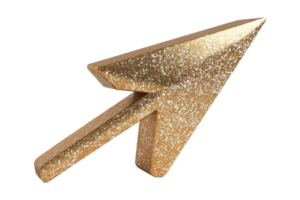 Glittering golden arrow pointer creative studio image png