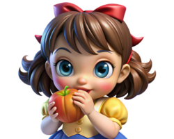 Joyful child taking a bite of an apple png