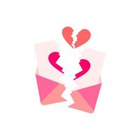 broken heart icon with a cracked or broken effect, symbolizing feelings of heartbreak or loss. broken heart icon wih red color. broken heart icon for digital content with heartbreak theme or valentine vector