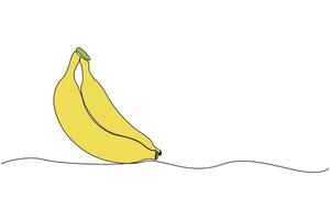 Minimalist continuous line art drawing of Banana. Banana fruit outline . vector