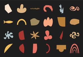 Modern liquid random silhouette collection, trendy abstract minimal form graphic, doodle boho irregular shape art, flat organic asymmetric element design, cute geometric amorphous symbol set, vector