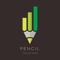 Pencil and Vertical Chart for Financial design inspiration vector