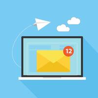 Email sending icon in flat style. vector