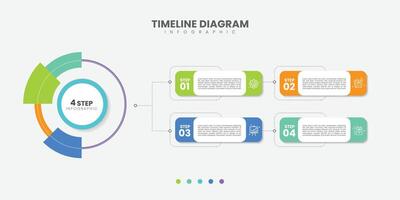 Modern infographic label design with circle infographic template design and 4 options or steps. Can be used for process diagram, presentations, workflow layout, banner, flow chart, info graph. vector