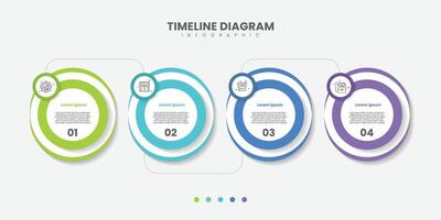 Business infographic template journey. 4 Step timeline journey. Process diagram, 4 options on white background vector