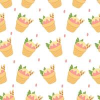 Whimsical Ice Cream Bowls Design Perfect for Summer Themed Patterns vector