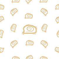 simple sweet muffin slice pattern. sweet muffin slice seamless pattern. muffin with line style for your background pattern. seamless pattern of muffin slice for your food packaging background vector