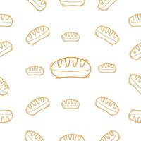 bread seamless pattern. simple bread pattern. bread with line style for your background pattern. seamless pattern of bread for your food packaging background vector