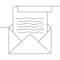 Love letter single-line art elegantly depicts the simplicity and depth of emotions vector