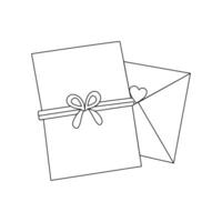 Love letter single-line art elegantly depicts the simplicity and depth of emotions, capturing the essence of love in a continuous, flowing line. vector