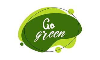 Go Green abstract liquid organic elements Dynamical fluid shapes green banner vector
