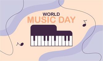 Flat design world music day background with instruments vector