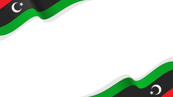 Waving flag of Libya frame. for national day poster design vector