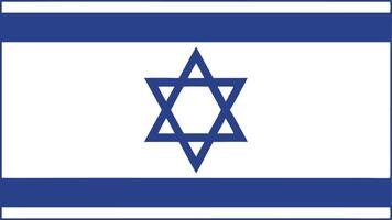 Minimalistic Flat Israel Flag Design with Star Emblem vector