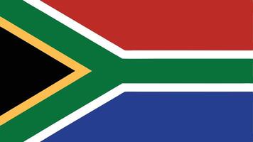 Flat South African Flag Design with Vibrant Y-Shape Pattern vector