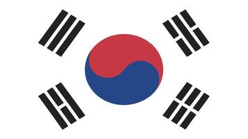Flat South Korea Flag Design with Yin-Yang Symbol vector
