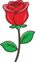 Rosebud Icon With Green Stem Soft Romantic Glow vector