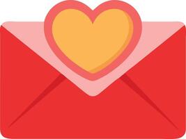 Open Letter Icon With Romantic Vibes Minimal Style vector