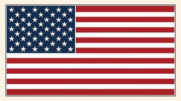 Flat United States Flag Design with Stars and Stripes vector