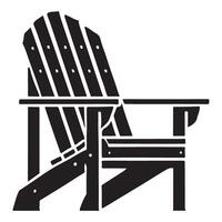Classic Adirondack Chair Silhouette design Illustration vector