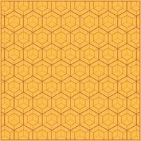 hexagon shape dashed line pattern with orange background vector
