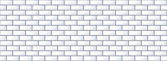 Seamless white tile pattern. Rectangle ceramic tiled texture for bathroom wall, kitchen floor, pool. Repeating mosaic grid background. Repeated grey brick backdrop. vector