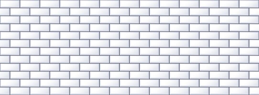 Seamless white tile pattern. Rectangle ceramic tiled texture for bathroom wall, kitchen floor, pool. Repeating mosaic grid background. Repeated grey brick backdrop.