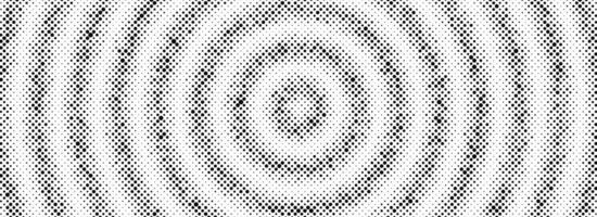 Black radial halftone circle background. Dotted sound wave ring wallpaper. Stipple epicenter, target, radar concept. Ripple concentric signal vibration element. round dashed and dotted gradient vector
