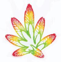 Leaf art for kids hand monoprinting on paper make graphic . vector