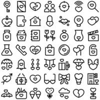 Love Heart Romance Valentine Icon Set. Perfect for user interface, new application vector