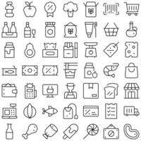 Grocery Supermartket Market Shopping Icon Set. Perfect for user interface, application vector