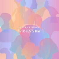 International women's day background with flower and gradient style square design vector