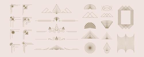 art deco border for frame design with triangle and line design vector