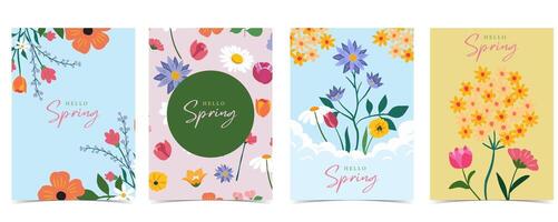 flower spring design background for cute invitation card vector
