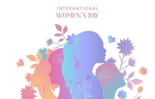 International women's day background with gradient style for horizontal design vector