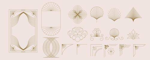 art deco element object for border design vector