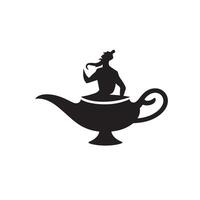 Genie Lamp Silhouette vector