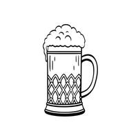 Beer Glass Art Vintage Beer Festival Silhouette For Oktoberfest vector