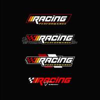 Racing PERFORM decals. white and red vector